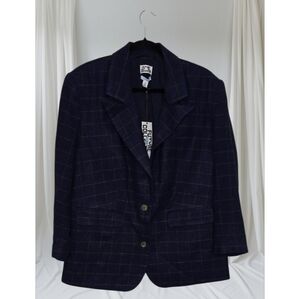 #B07 Future Collective  Dark Blue Check Blazer